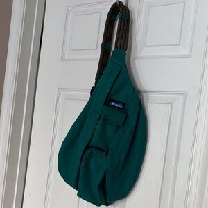 Kavu Teal and Brown Rope Sling Bag